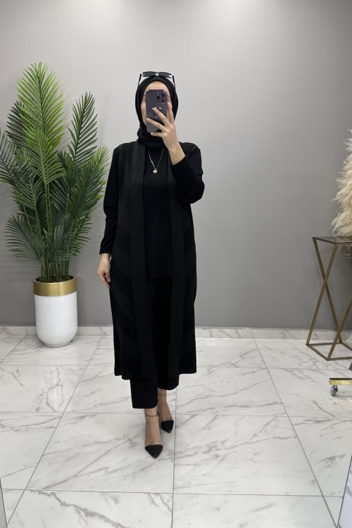 Simli Yelek Siyah  Siyah