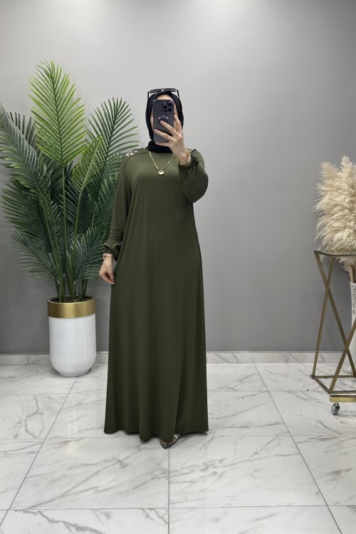 Menekşe Elbise Haki Haki