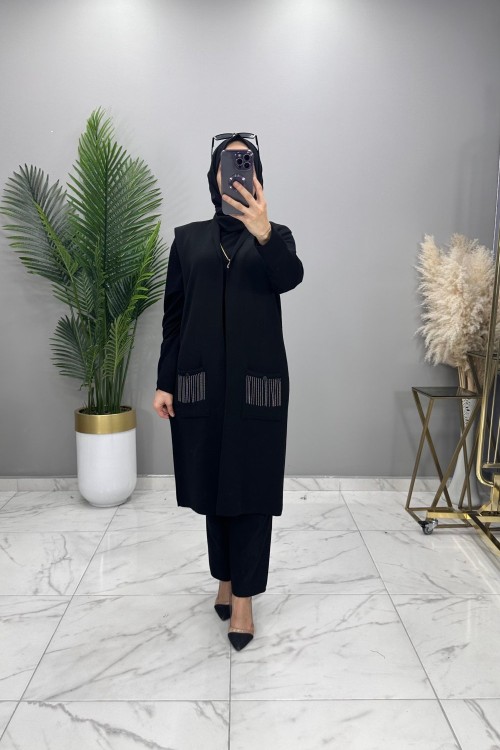 Zincir Yelek Siyah  Siyah