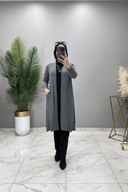 Nazlı Hırka Füme  Füme