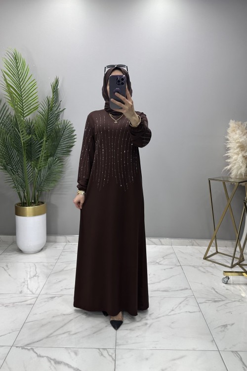 AJDA ABİYE ELBİSE KAHVERENGİ  Kahverengi