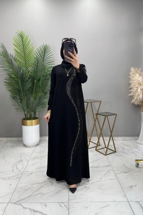 Zeyna Abiye Elbise Siyah Siyah