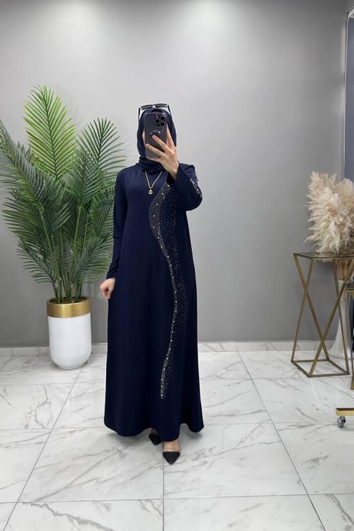 Zeyna Abiye Elbise Lacivert  Lacivert