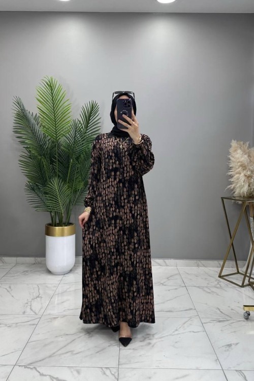 Simay Elbise Kahve Kahverengi