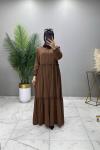 Azra Ferace Elbise Kahve  Kahverengi