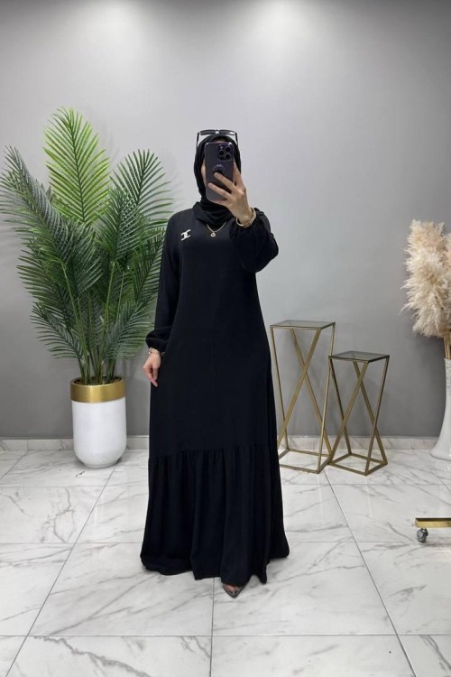 Nurgül Elbise Siyah Siyah