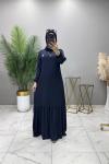 Nurgül Elbise Lacivert  Lacivert