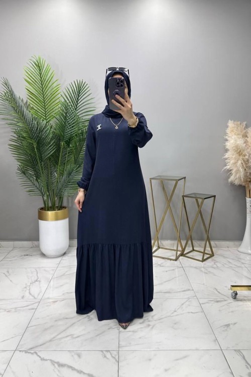 Nurgül Elbise Lacivert  Lacivert