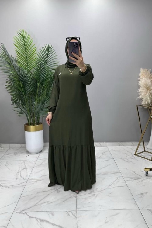 Nurgül Elbise Haki Haki