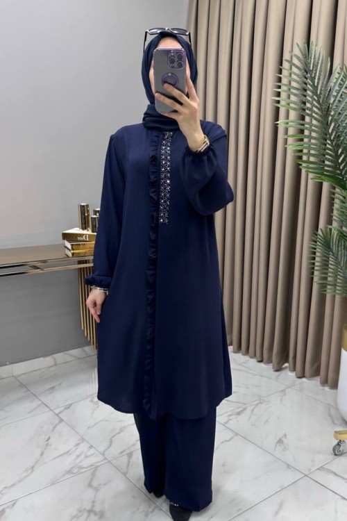 Taşlı Takım Lacivert  Lacivert