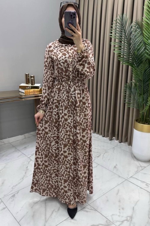 Zeliha Elbise Kahve Kahverengi