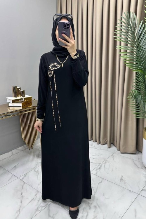 Ahunaz Elbise Siyah Siyah