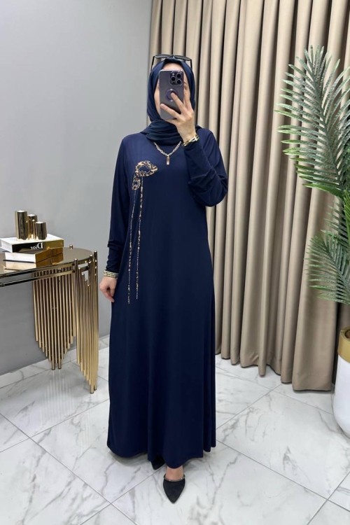 Ahunaz Elbise Lacivert  Lacivert