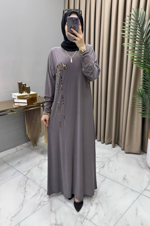 Ahunaz Elbise Gri Gri