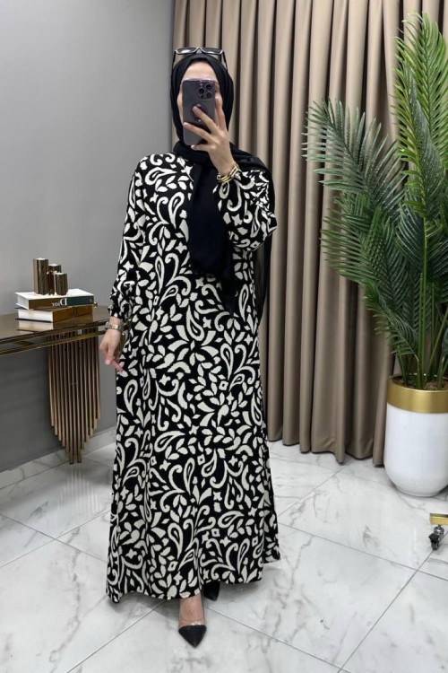 Leyla Elbise Siyah Siyah