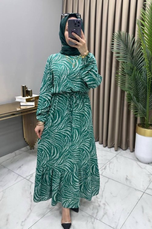 Kehribar Elbise Yeşil  Yeşil