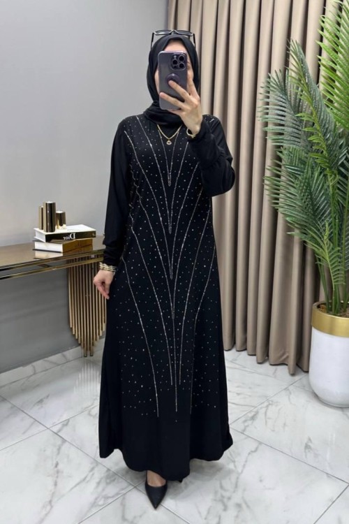 Işıltı Abiye Elbise Siyah  Siyah