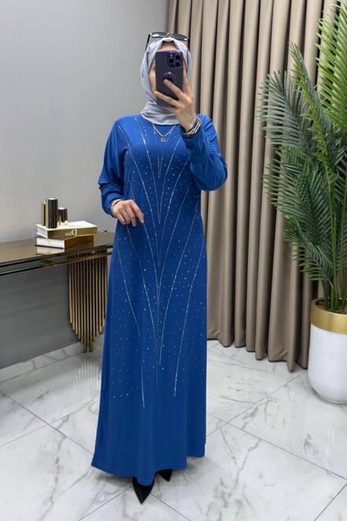 Işıltı Abiye Elbise İndigo İndigo