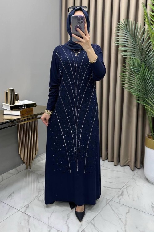 Işıltı Abiye Elbise Lacivert  Lacivert