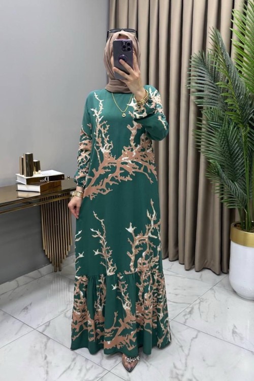 Şimşek Elbise Yeşil Yeşil