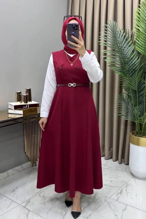 Kemerli Jile Bordo Bordo