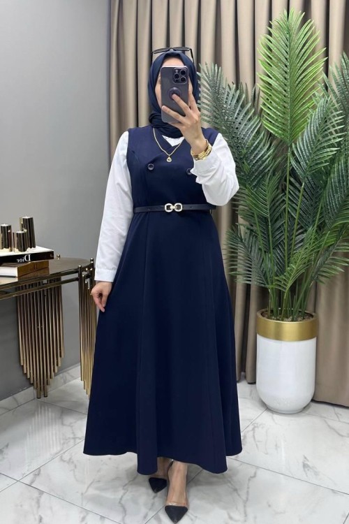 Kemerli Jile Lacivert  Lacivert