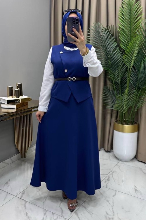 Gülce Takım Saks Saks Mavisi