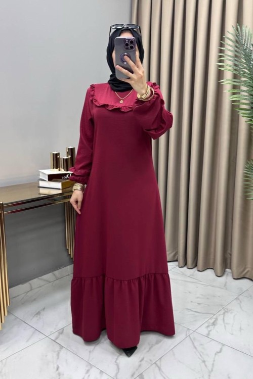 Masal Elbise Bordo Bordo