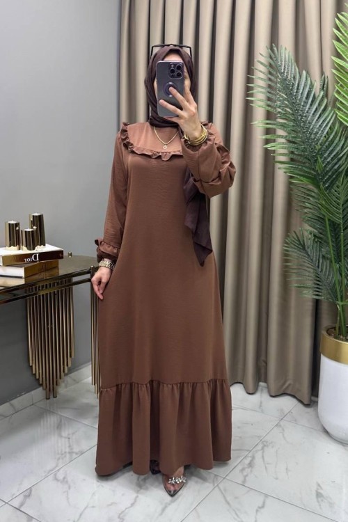 Masal Elbise Kahve Kahverengi