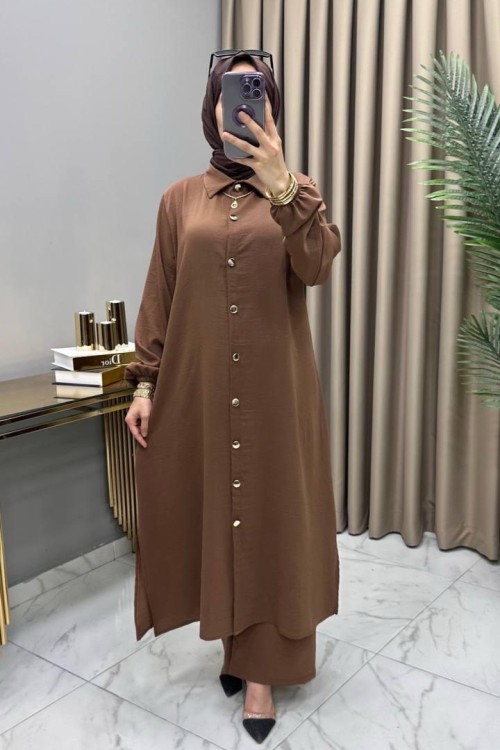 Elçin Takım Kahve Kahverengi