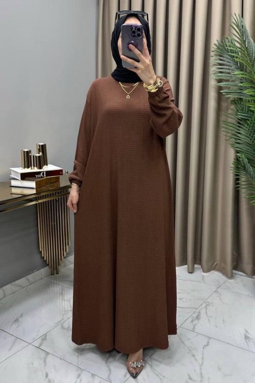 Güliz Elbise Kahve Kahverengi