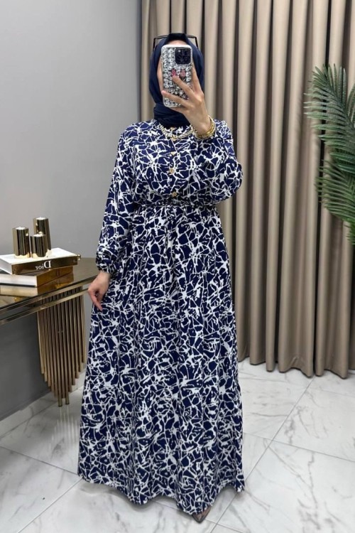 Bahar Elbise Lacivert  Lacivert