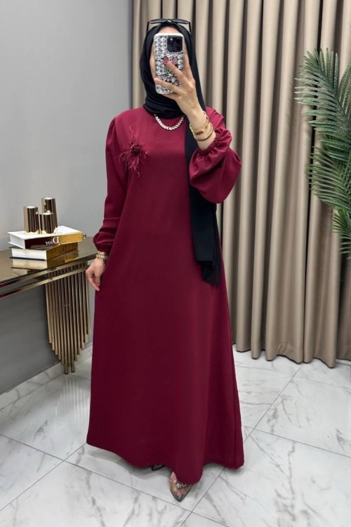 Mila Elbise Bordo Bordo