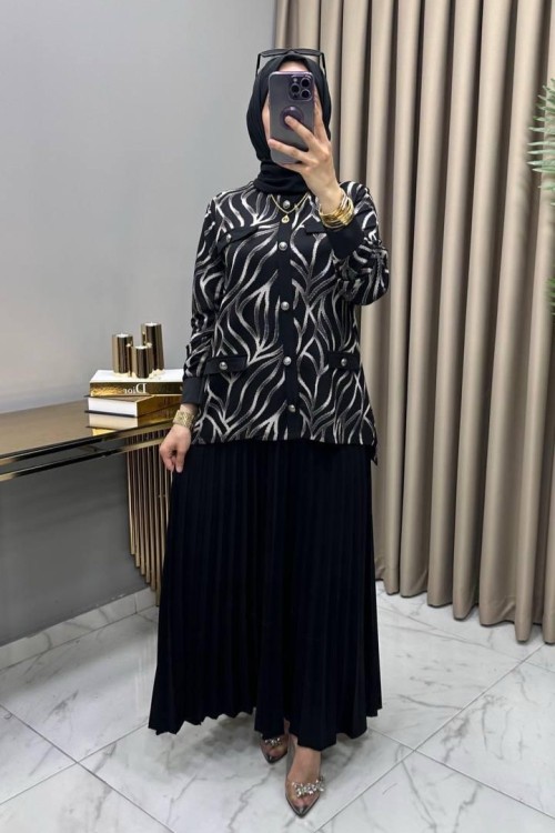 Dora Etekli Takım Siyah  Siyah