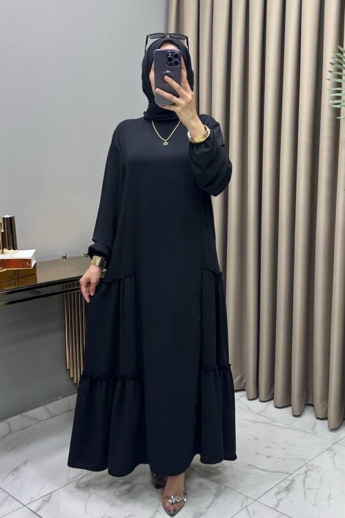 Cansel Elbise Siyah Siyah