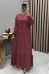 Gülsüm Elbise Bordo Bordo