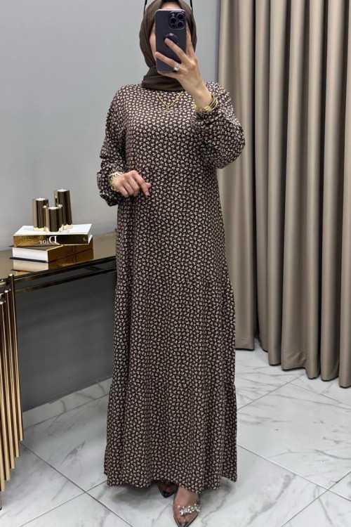 Gülsüm Elbise Kahve Kahverengi