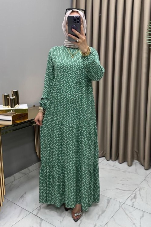 Gülsüm Elbise Yeşil Yeşil