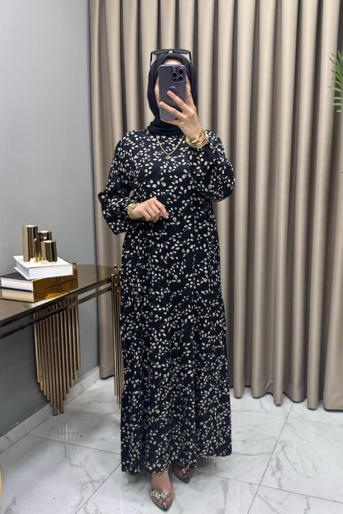 Nurcan Elbise Siyah Siyah