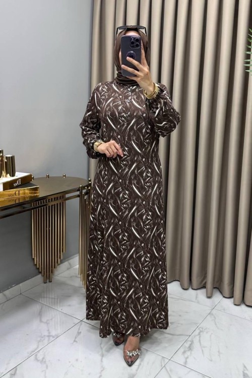 Ülkü Elbise Kahve Kahverengi