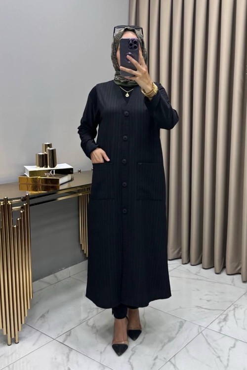 Ece Yelek Siyah Siyah