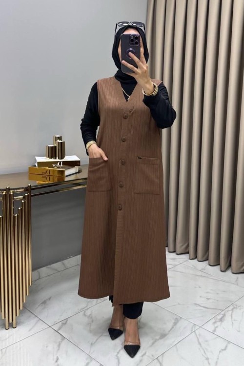 Ece Yelek Kahve Kahverengi