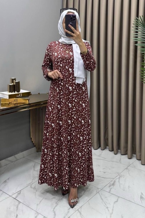 Tuğba Elbise Kahve  Kahverengi