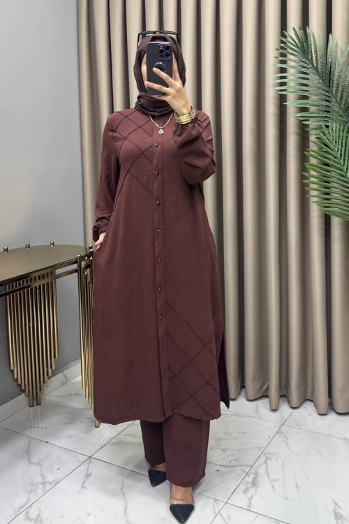 Derya Takım Kahve  Kahverengi