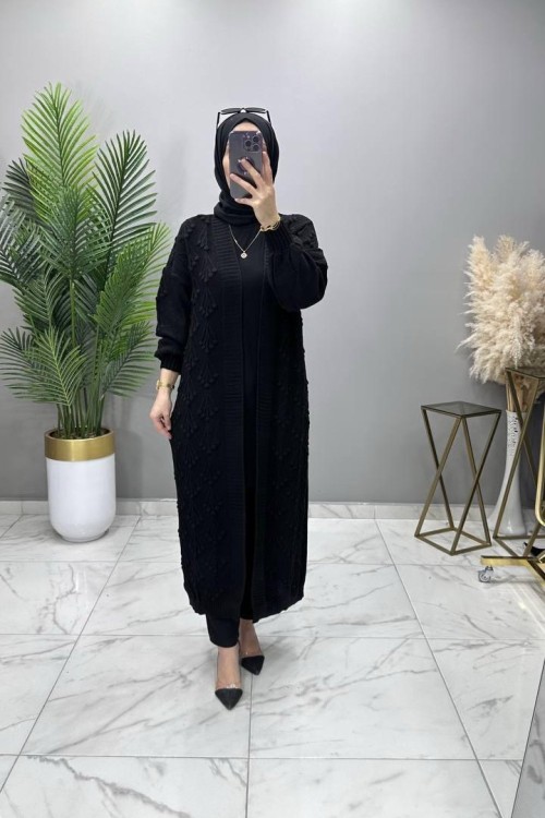 Kiraz Hırka Siyah Siyah