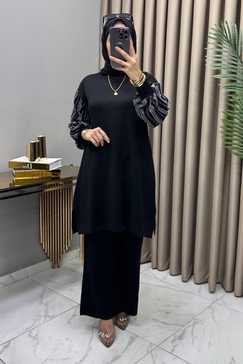 Müjgan Triko Takım Siyah Siyah