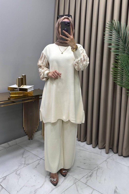 Müjgan Triko Takım Taş Taş Rengi