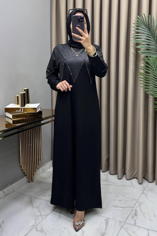 Esin Abiye Elbise Siyah Siyah