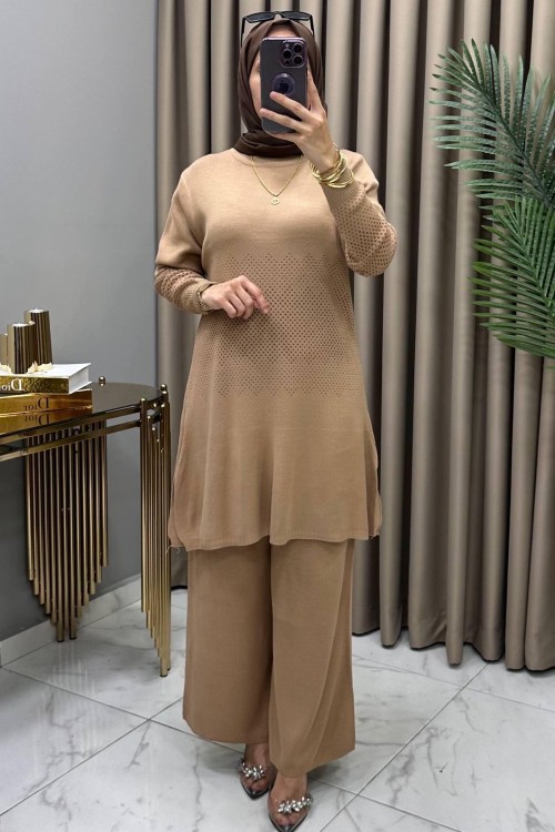 Yağmur Triko Takım Taba Taba