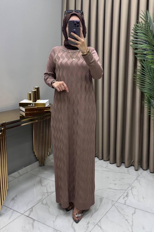 Deniz Soğuk Merserize Elbise Vizon Vizon